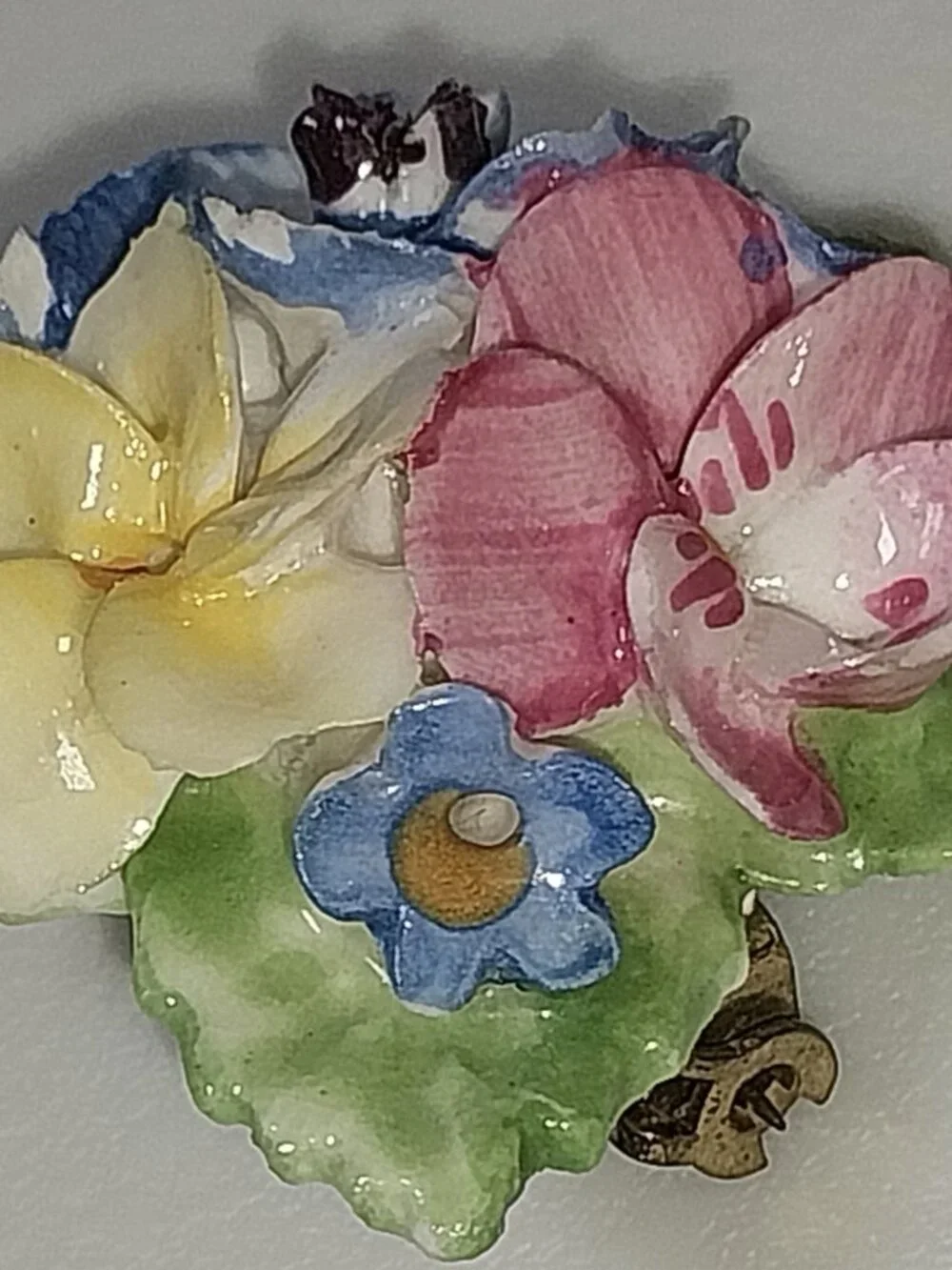 Vintage Coalbrook China Porcelain Bouquet Brooch/Pin Made in England